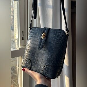 Blue Leather Crossbody Purse